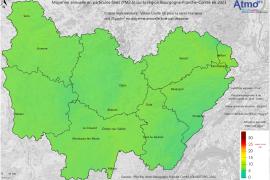 Particules fines PM2,5 2023 - Moyenne annuelle (UE)