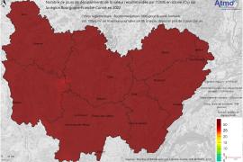 Ozone 2022 - Nombre de jours de dépassements (OMS)