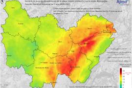 Ozone 2022 - Nombre de jours de dépassements sur 3 ans (UE)