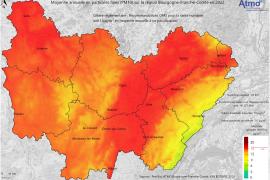 Particules fines PM10 2022 - Moyenne annuelle (OMS)