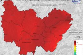 Particules fines PM2,5 2022 - Moyenne annuelle (OMS)