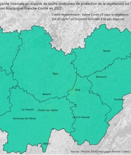 Dioxyde de soufre 2022 - Moyenne hivernale (UE)